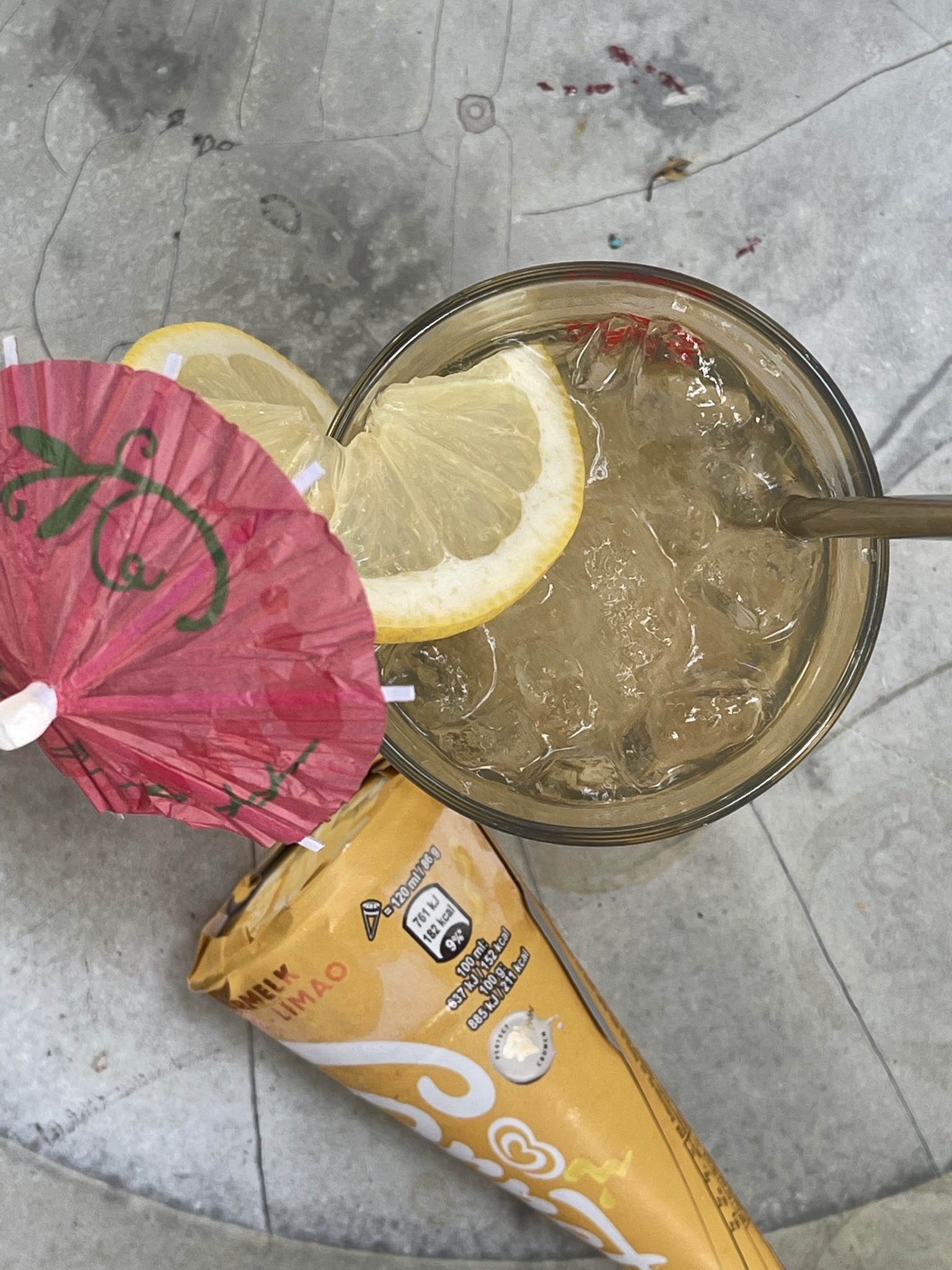 Cocktail for my husband, ice cream for me!