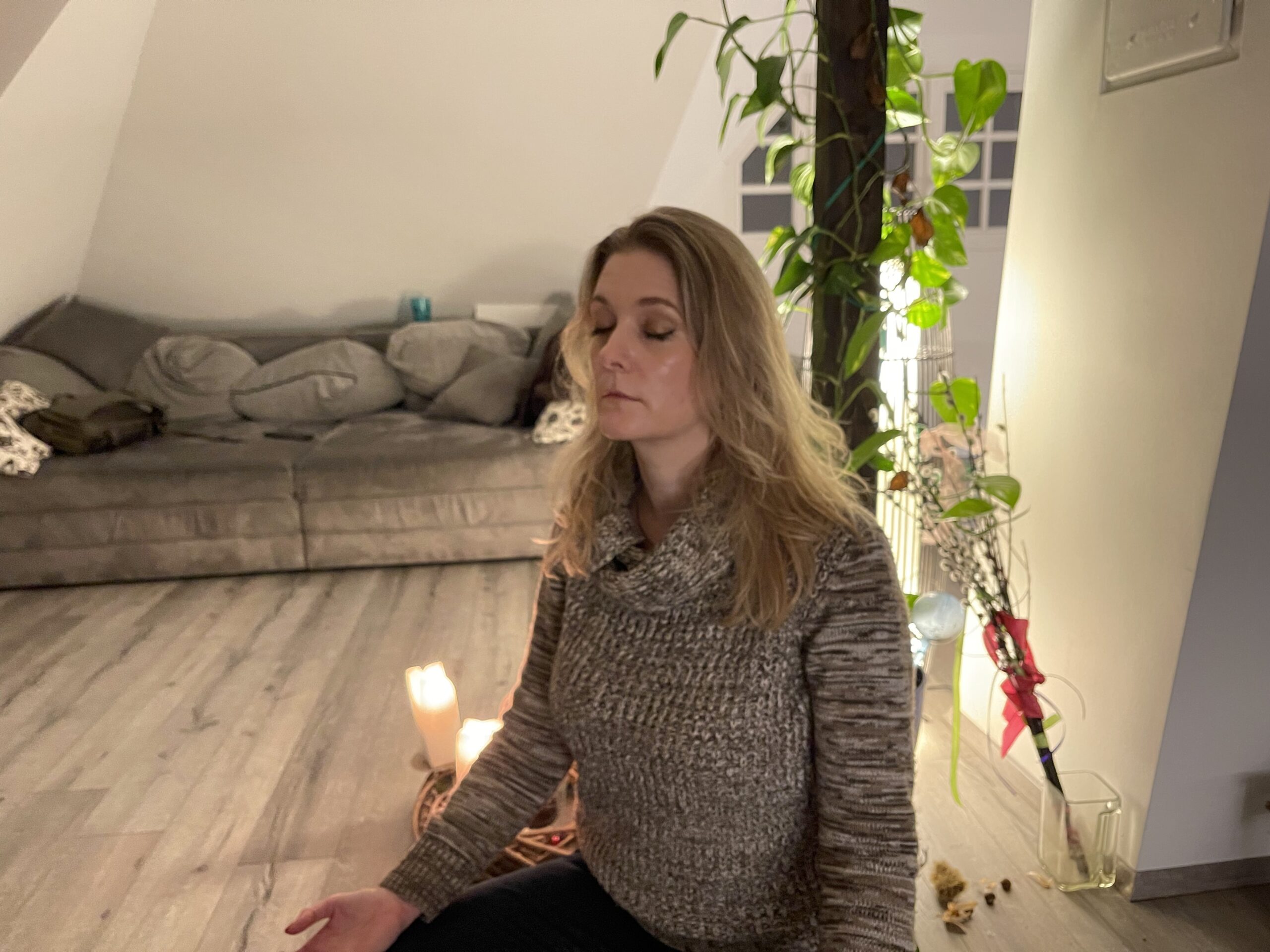 Doctor Anne meditating for well aging