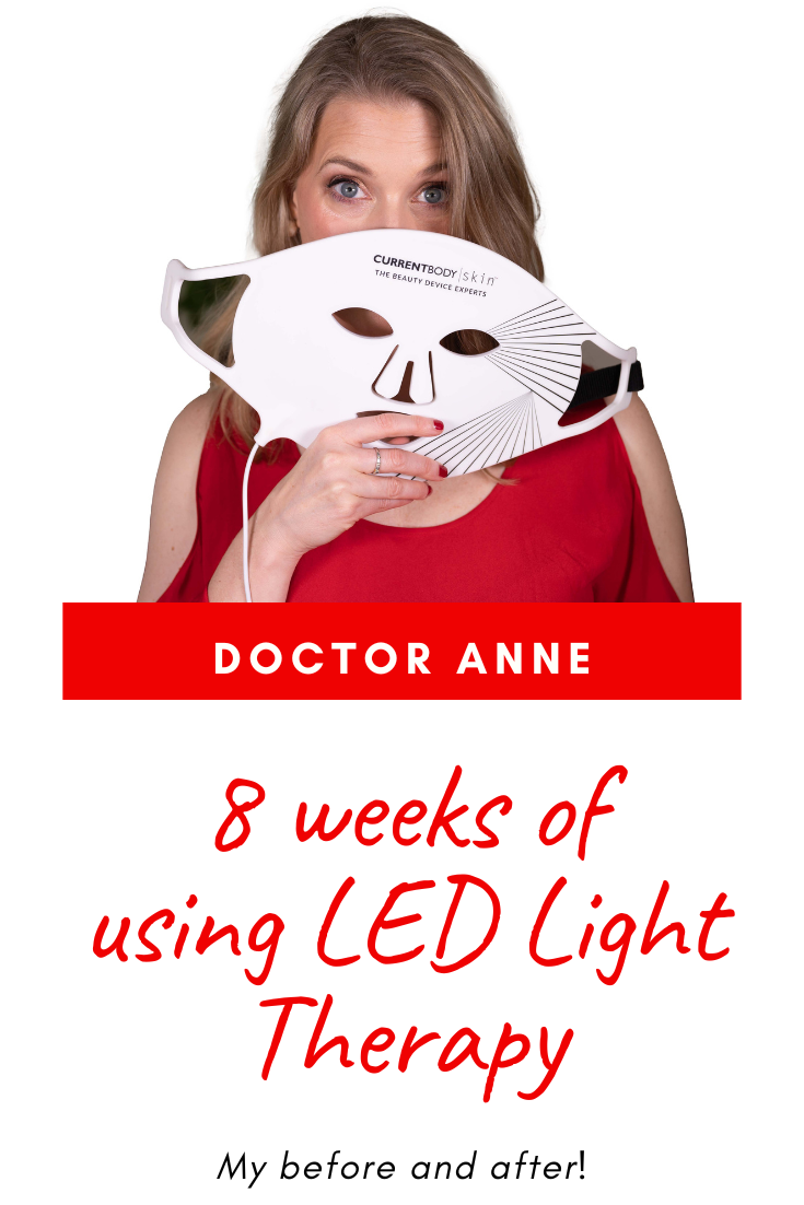 Before and after results of 8 weeks using the Currentbody Skin LED mask