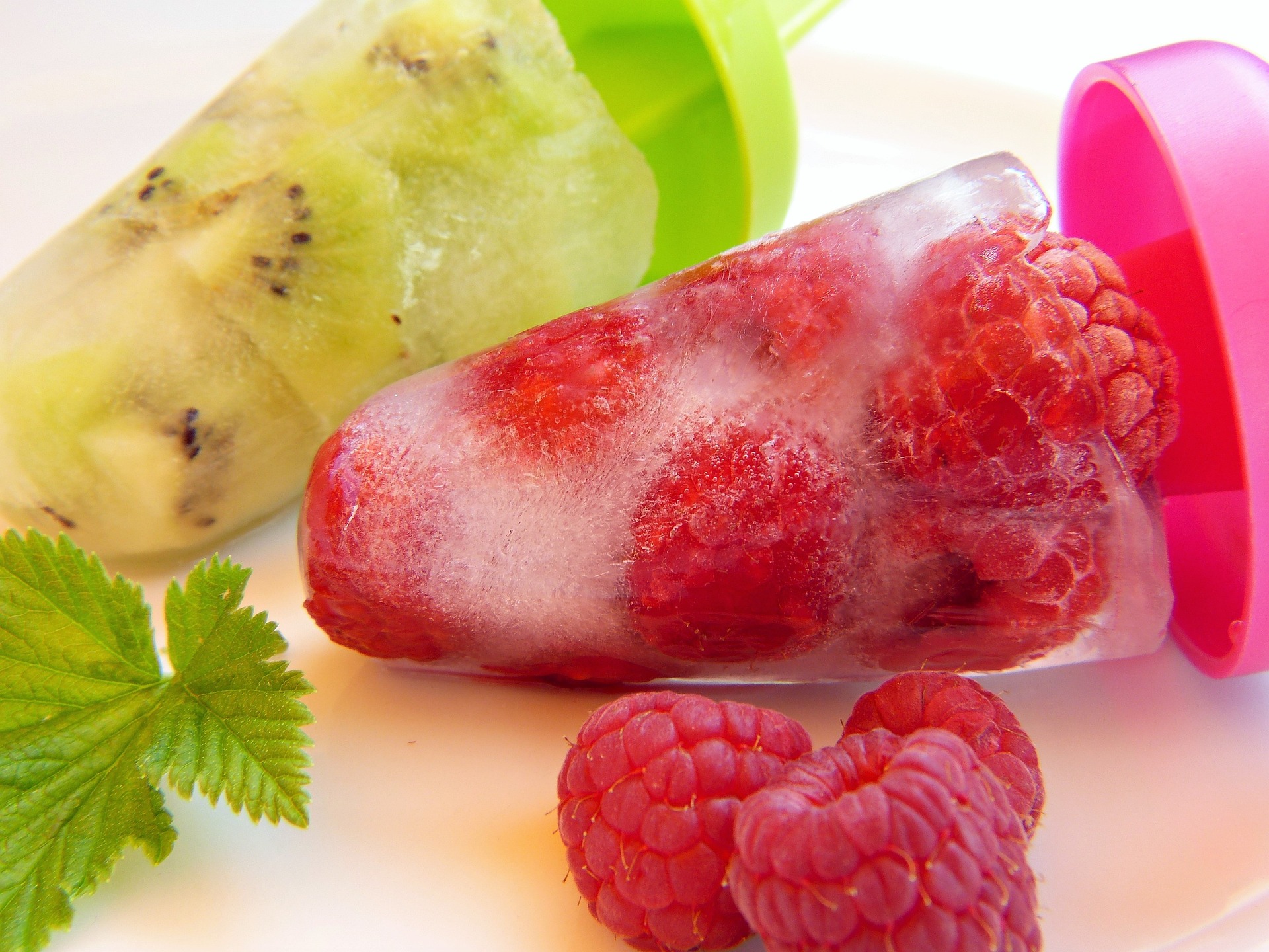A raspberry popsicle