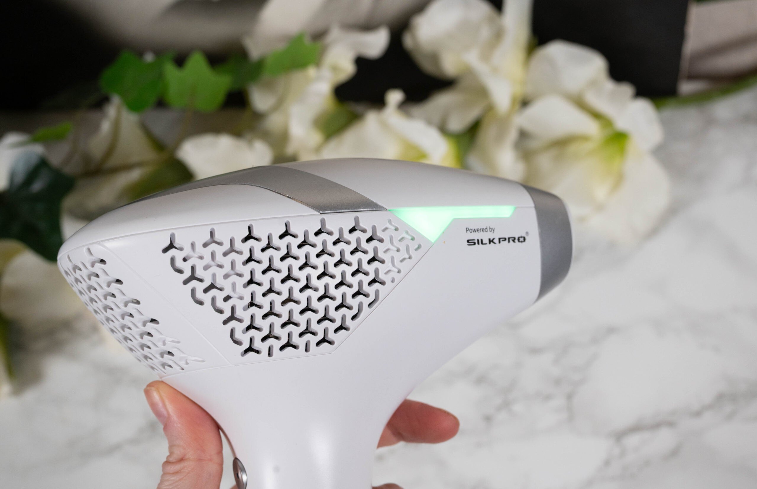 Side of the DermRays V8S At Home Laser Hair Removal Device